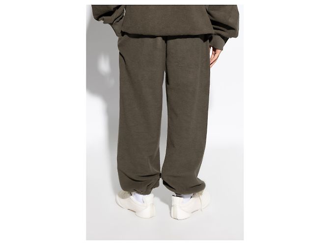 Alexander McQueen Pantaloni Jogger Logo in Cotone Marroni - vista 4