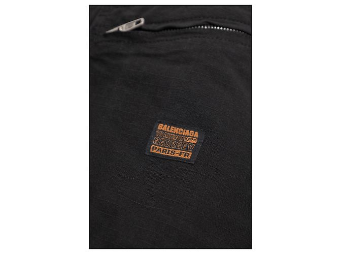 Chaqueta con capucha Balenciaga de algodón negro - vista 5