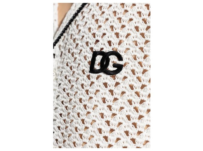 Camicia Dolce & Gabbana bianca in maglia di cotone a maniche corte - vista 5