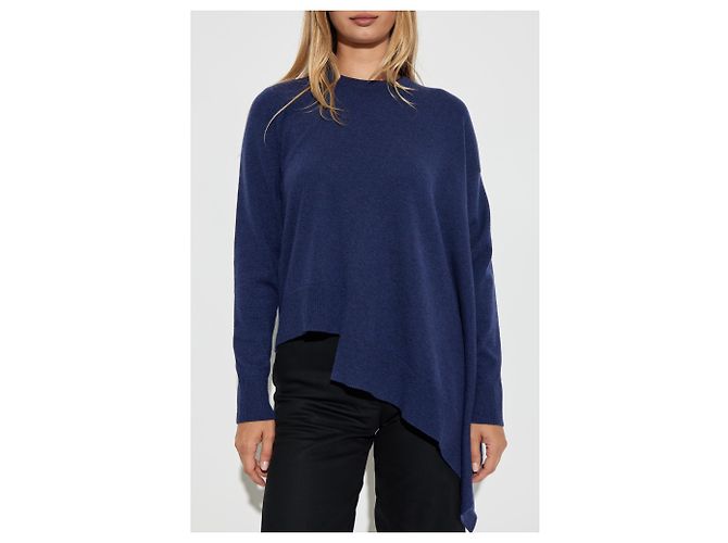Alexander McQueen Kaschmirpullover Blau asymmetrisch - Ansicht 3