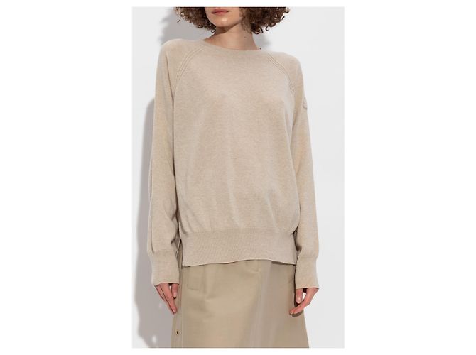 Moncler Kaschmir und Wollpullover Braun Beige - Ansicht 3
