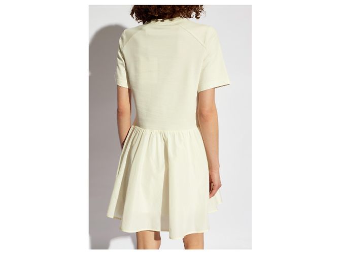 Vestido Moncler de manga corta de algodón crema - vista 4