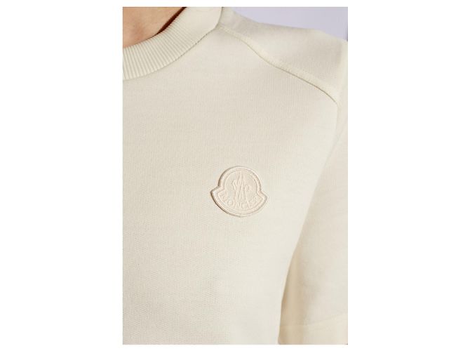 Vestido Moncler de manga corta de algodón crema - vista 5