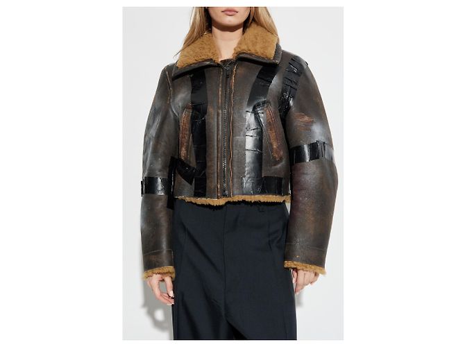 Balenciaga Shearling-Mantel im Vintage-Look - Ansicht 3
