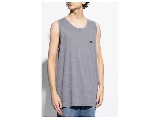 T-shirt sem mangas de algodão cinza Dolce & Gabbana - vista 3