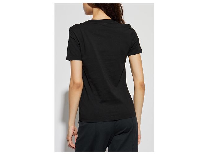 T-shirt in cotone nera con logo Moncler - vista 4