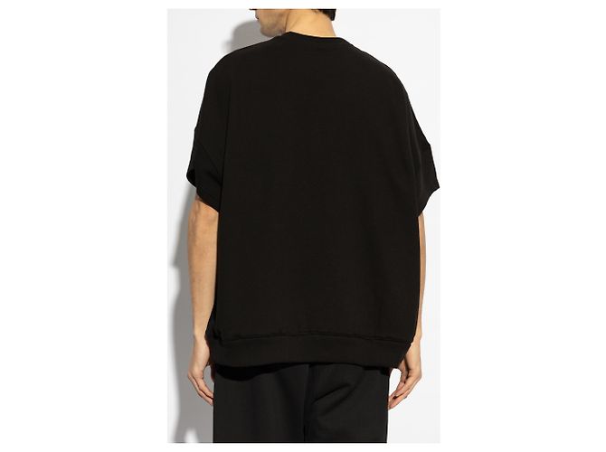 T-shirt oversized preta de algodão com bolso Dolce & Gabbana - vista 4