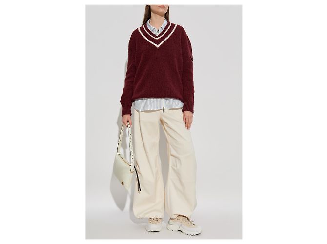 Moncler Wollpullover bordeaux V Ausschnitt - Ansicht 2