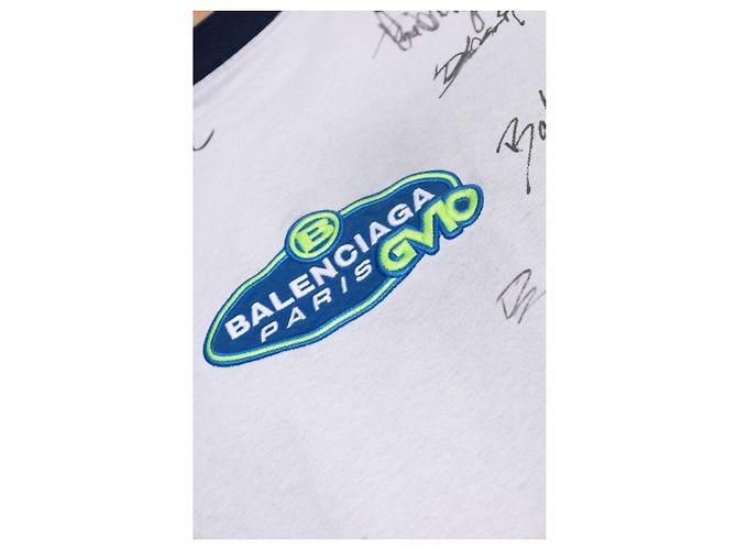T-shirt Balenciaga grigio in cotone con stampa script - vista 5