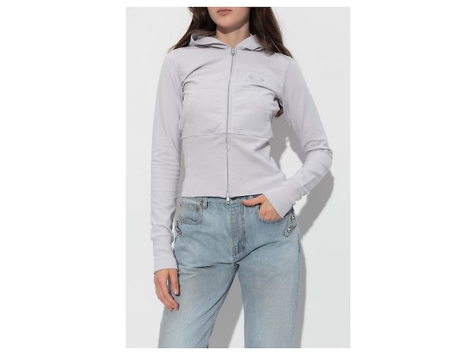 Sweat à capuche Balenciaga gris en coton - vue 3
