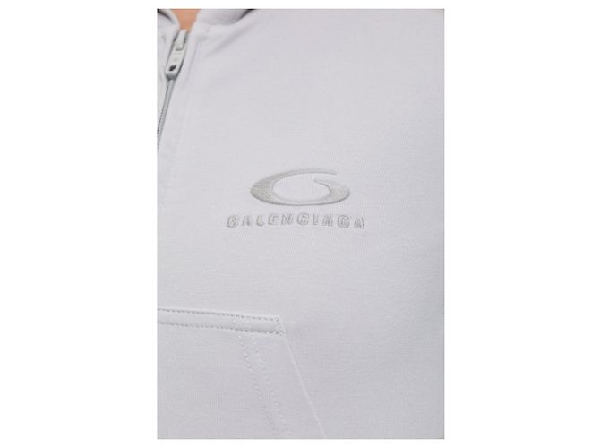 Sweat à capuche Balenciaga gris en coton - vue 5