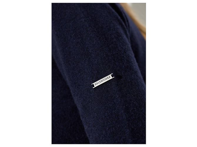 Balenciaga Kaschmir-Rollkragenpullover Navy Blau - Ansicht 5
