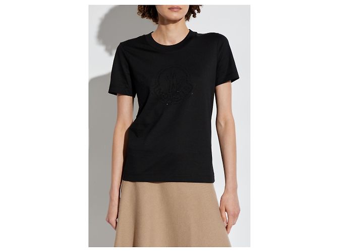 Camiseta Moncler Logo Negra de Algodón - vista 3