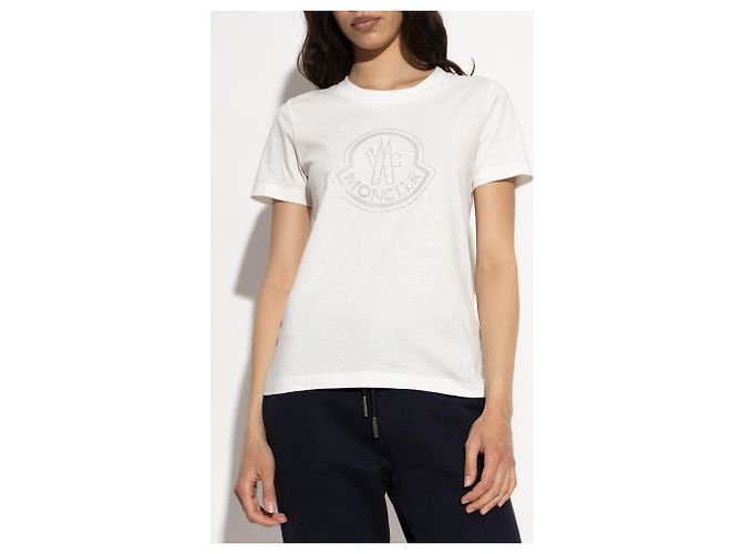 Moncler Logo T-Shirt Weiß Baumwolle - Ansicht 3