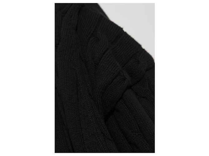 Balenciaga Schwarzer Baumwollpullover mit Zopfmuster - Ansicht 5