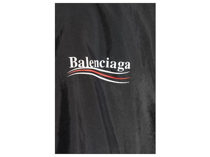 Balenciaga Oversized Hooded Jacket Black Polyester - view 5