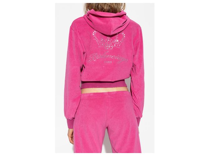 Sudadera con capucha Balenciaga rosa de algodón - vista 4