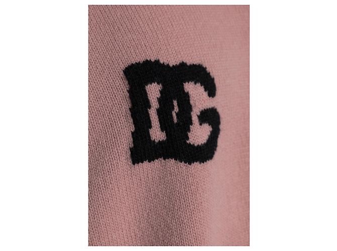 Dolce & Gabbana Monogram Pullover aus rosa Wolle - Ansicht 5