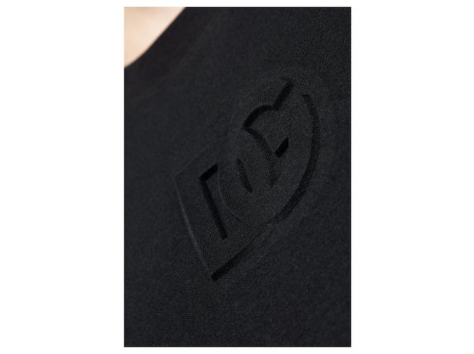 T-shirt Dolce & Gabbana con logo nera in cotone - vista 5