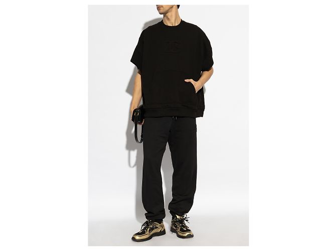 T-shirt oversized de algodão preta com bolso Dolce & Gabbana - vista 2