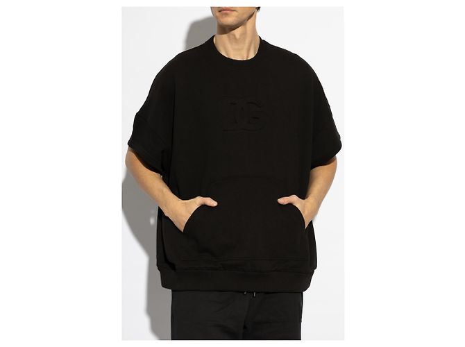T-shirt oversized de algodão preta com bolso Dolce & Gabbana - vista 3