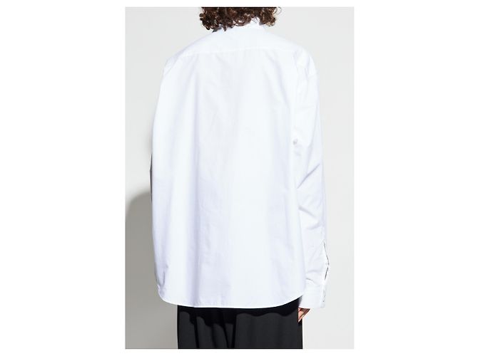 Camicia Balenciaga Logo Bianca in Cotone - vista 4