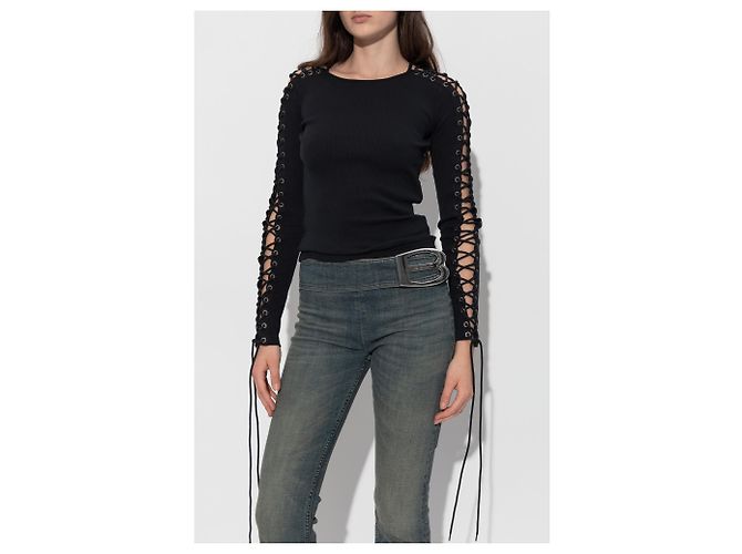 Balenciaga Top a maniche lunghe a costine - vista 3