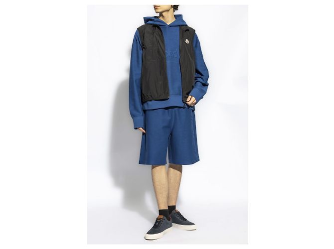 Pantaloncini Moncler in cotone blu - vista 2