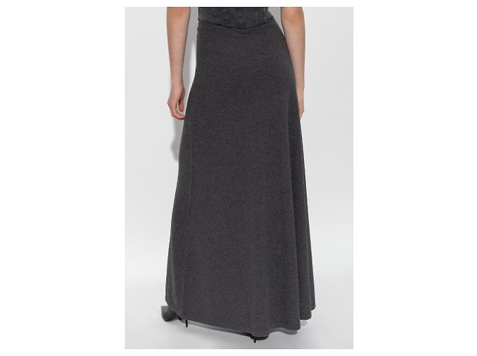Falda maxi de lana gris Balenciaga - vista 4