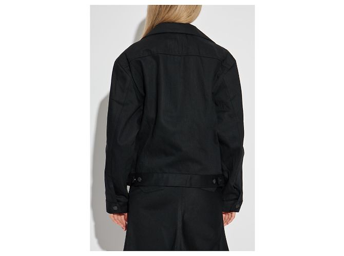 Giacca di jeans Balenciaga in cotone nero - vista 4