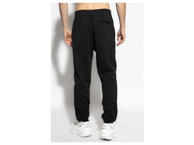 Pantaloni Moncler Black Logo in cotone nero - vista 4