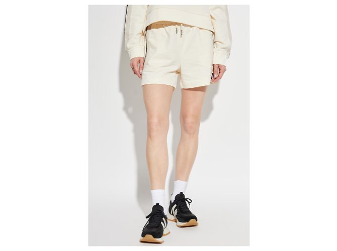 Bermudas Moncler Logo de algodón crema - vista 3