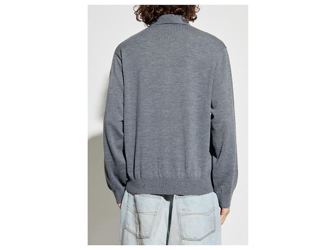 Balenciaga Woll Rollkragenpullover Grau - Ansicht 4