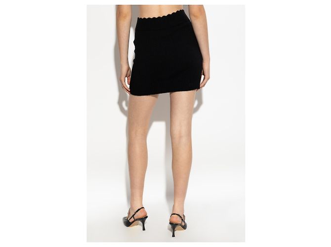 Chloé schwarzer Wollrock Mini Rippstrick - Ansicht 4