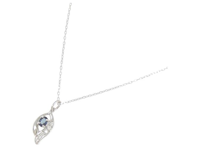 Autre Marque Collana in Pt850 Zaffiro e Diamante - vista 2