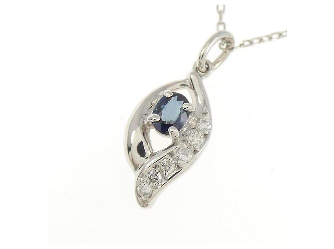 Autre Marque Collana in Pt850 Zaffiro e Diamante - vista 3