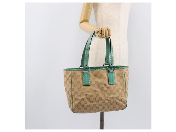 GUCCI GG Canvas Tote Bag Beige Silver 113019 - vista 22