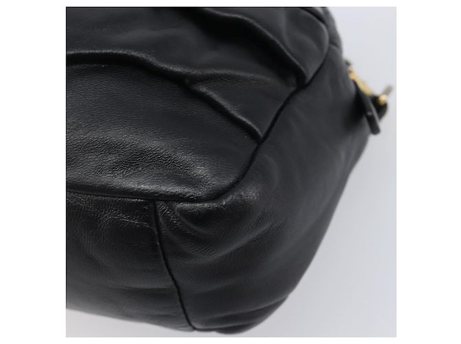 Miu Miu Shoulder Bag Leather Black Gold Tone - vista 12
