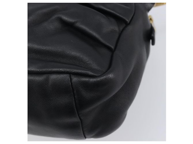 Miu Miu Shoulder Bag Leather Black Gold Tone - vista 14