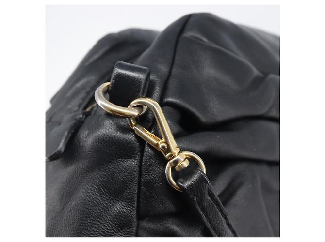Miu Miu Shoulder Bag Leather Black Gold Tone - vista 18