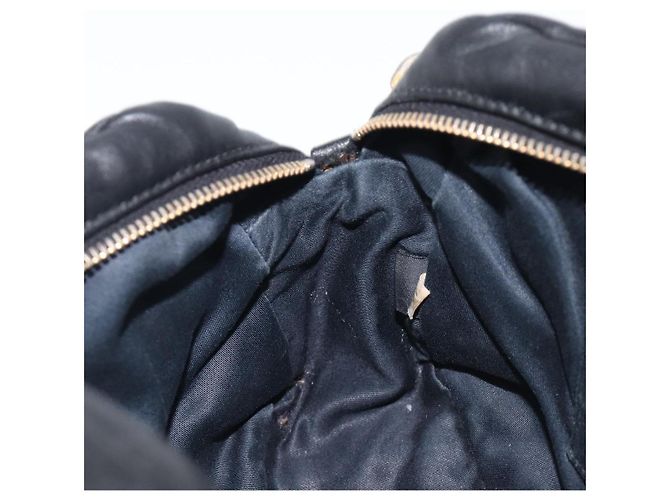 Miu Miu Shoulder Bag Leather Black Gold Tone - vista 22