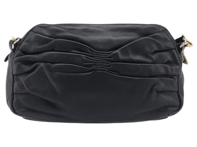 Miu Miu Shoulder Bag Leather Black Gold Tone - vista 3