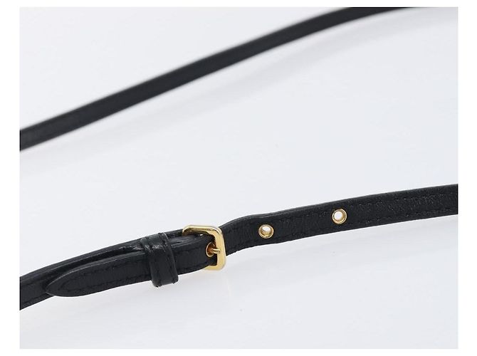 Miu Miu Shoulder Bag Leather Black Gold Tone - vista 9