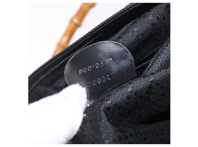 GUCCI Bamboo Hand Bag Nylon Black Silver 000 0538 - vista 22