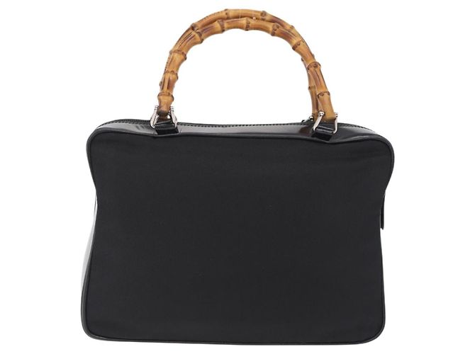 GUCCI Bamboo Hand Bag Nylon Black Silver 000 0538 - vista 3