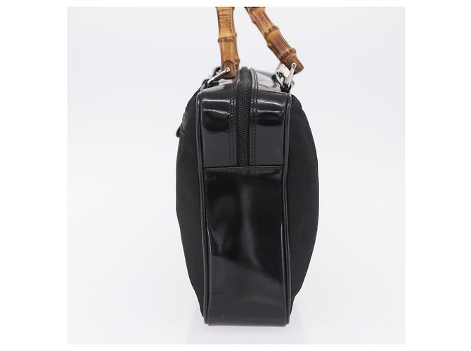 GUCCI Bamboo Hand Bag Nylon Black Silver 000 0538 - vista 4