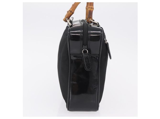 GUCCI Bamboo Hand Bag Nylon Black Silver 000 0538 - vista 5