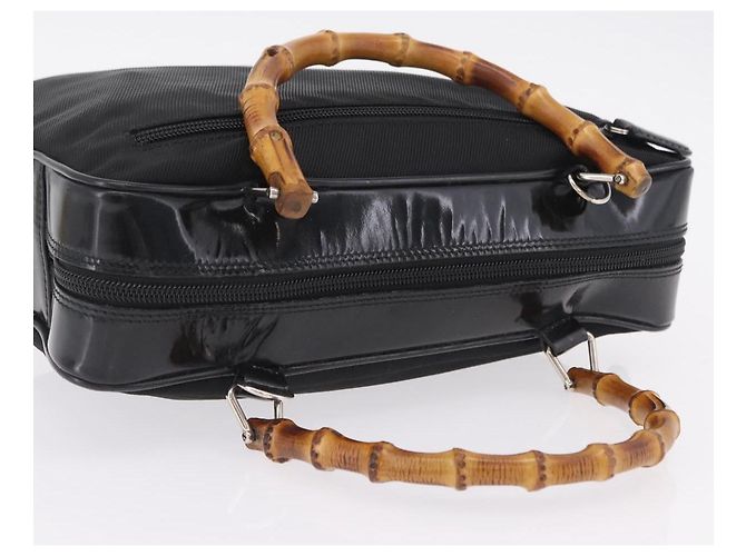 GUCCI Bamboo Hand Bag Nylon Black Silver 000 0538 - vista 6