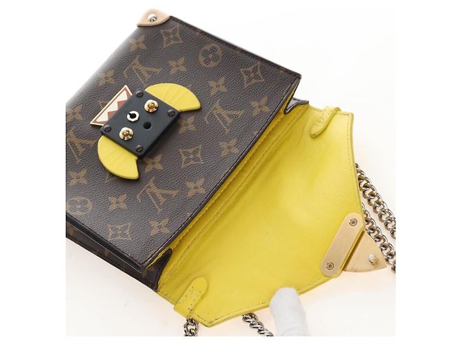 LOUIS VUITTON Monogram Chain Pochette Mask PM Bag Yellow M50127 LV - vista 17