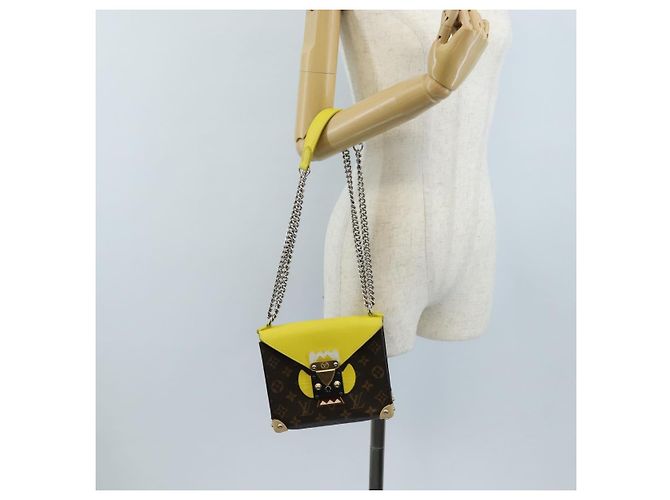 LOUIS VUITTON Monogram Chain Pochette Mask PM Bag Yellow M50127 LV - vista 26